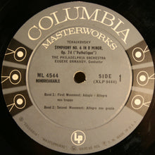 Laden Sie das Bild in den Galerie-Viewer, The Philadelphia Orchestra, Eugene Ormandy - Tchaikovsky* : Symphony No. 6 In B Minor ("Pathétique") (LP, Mono, RE)