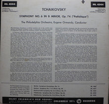 Laden Sie das Bild in den Galerie-Viewer, The Philadelphia Orchestra, Eugene Ormandy - Tchaikovsky* : Symphony No. 6 In B Minor ("Pathétique") (LP, Mono, RE)