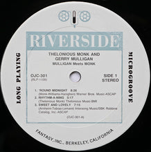 Load image into Gallery viewer, Thelonious Monk And Gerry Mulligan : Mulligan Meets Monk (LP, Album, RE, RM, Car)