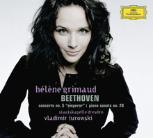 Load image into Gallery viewer, Beethoven* – Hélène Grimaud, Staatskapelle Dresden, Vladimir Jurowski : Piano Concerto No. 5 "Emperor" | Piano Sonata No. 28 (CD, Album)