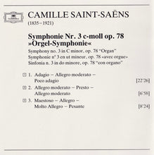 Charger l'image dans la galerie, Camille Saint-Saëns, Pierre Cochereau • Berliner Philharmoniker, Herbert von Karajan : Symphonie No. 3 »Organ = Orgel-Symphonie = Avec Orgue« (CD, Album)