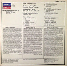 Load image into Gallery viewer, Prokofiev* - Chicago Symphony Orchestra, Sir Georg Solti* : Romeo & Juliet Selection / Symphony No.1 Classical (LP, Album, Club, RCA)