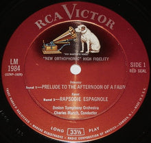 Load image into Gallery viewer, Debussy* / Ravel* - Charles Munch, Boston Symphony Orchestra : Bolero / Afternoon Of A Faun / Rapsodie Espagnole / La Valse (LP, Album, Mono)