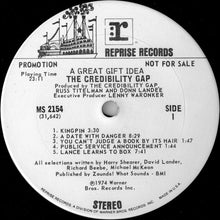 Laden Sie das Bild in den Galerie-Viewer, The Credibility Gap : A Great Gift Idea (LP, Album, Promo)