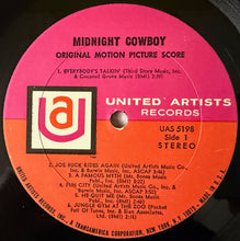 Laden Sie das Bild in den Galerie-Viewer, Various : Midnight Cowboy (Original Motion Picture Score) (LP, Album, All)