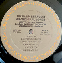 Load image into Gallery viewer, Kiri Te Kanawa, Andrew Davis, London Symphony Orchestra - Strauss* : Four Last Songs / Orchestral Songs (LP, Album)