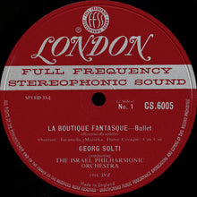 Load image into Gallery viewer, Respighi* - Rossini*, Dukas*, Georg Solti, Israel Philharmonic Orchestra : La Boutique Fantasque, L'Apprenti Sorcier (LP)