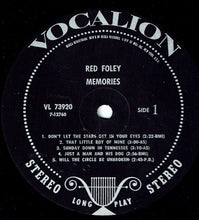 Load image into Gallery viewer, Red Foley : Memories (LP, Album)