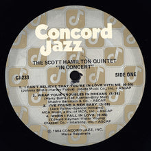 Charger l'image dans la galerie, The Scott Hamilton Quintet : In Concert (LP, Album)