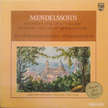 Load image into Gallery viewer, Mendelssohn* - New Philharmonia Orchestra — Wolfgang Sawallisch : Symphony No. 4, Op. 90 “Italian” / Symphony No. 5, Op. 107 “Reformation” (LP)