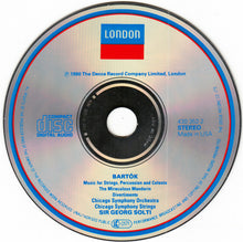 Load image into Gallery viewer, Bartók*, Chicago Symphony Orchestra, Sir Georg Solti* : Music For Strings, Percussion & Celesta / The Miraculous Mandarin-Suite / Divertimento (CD)