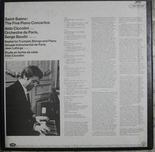 Load image into Gallery viewer, Saint-Saëns*, Aldo Ciccolini, Orchestre De Paris, Serge Baudo, Groupe Instrumental de Paris, Jean Laforge : The Five Piano Concertos & Septet For Trumpet, Strings And Piano (3xLP, Box)