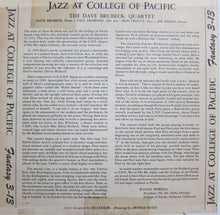 Laden Sie das Bild in den Galerie-Viewer, Dave Brubeck Quartet* Featuring Paul Desmond : Jazz At The College Of The Pacific (10", Album, Red)