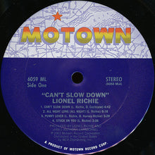 Load image into Gallery viewer, Lionel Richie : Can't Slow Down (LP, Album, Club, CRC)
