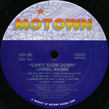 Load image into Gallery viewer, Lionel Richie : Can't Slow Down (LP, Album, Club, CRC)