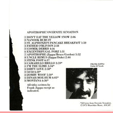 Load image into Gallery viewer, Frank Zappa : Apostrophe' / Overnite Sensation (CD, Comp, PDO)