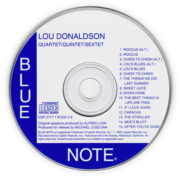 Lou Donaldson - Quartet &frasl; Quintet &frasl; Sextet - CD