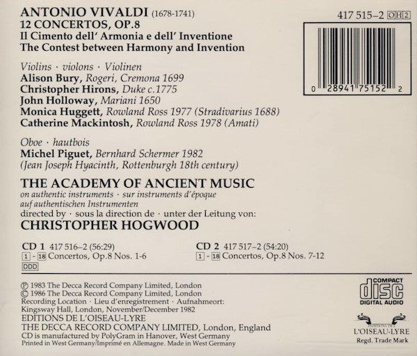 Buy Vivaldi*, The Academy Of Ancient Music, Christopher Hogwood