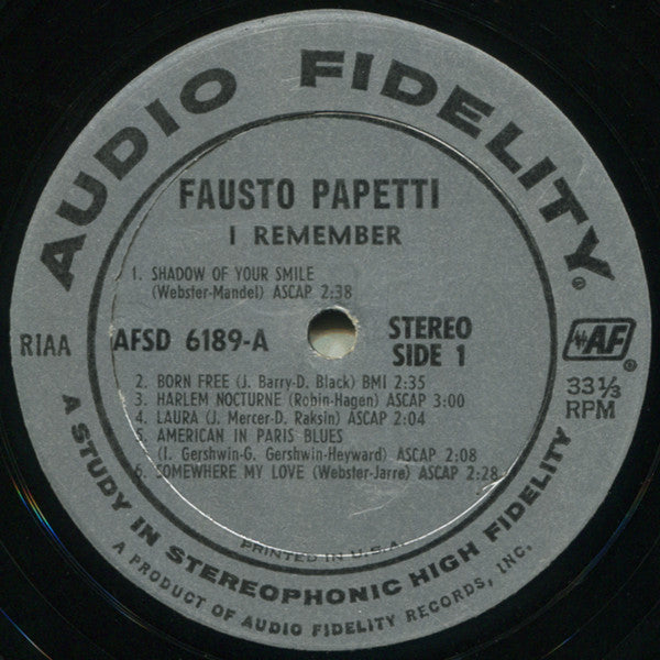 Buy Fausto Papetti : I Remember (LP, Album, Comp) Online for a
