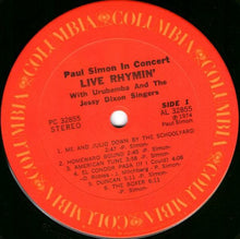 Load image into Gallery viewer, Paul Simon With Urubamba And The Jessy Dixon Singers : Paul Simon In Concert Live Rhymin' (LP, Album, Ter)