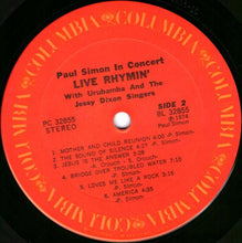 Load image into Gallery viewer, Paul Simon With Urubamba And The Jessy Dixon Singers : Paul Simon In Concert Live Rhymin' (LP, Album, Ter)