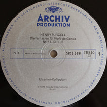 Load image into Gallery viewer, Henry Purcell - Ulsamer-Collegium* : Fantasias For Viols · Die Fantasien Für Viole Da Gamba · Fantaisies Pour Violes (LP)