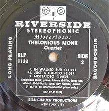 Load image into Gallery viewer, Thelonious Monk Quartet* : Misterioso (LP, Album, RP)