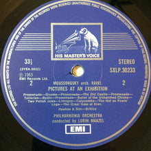 Load image into Gallery viewer, Moussorgsky*, Gina Bachauer, Lorin Maazel, Philharmonia Orchestra : Pictures At An Exhibition - The Original Piano Version And The Orchestration By Ravel (LP, Comp, RE)