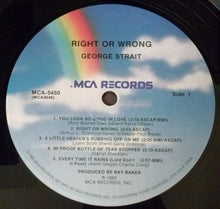 Laden Sie das Bild in den Galerie-Viewer, George Strait : Right Or Wrong (LP, Album, Pin)