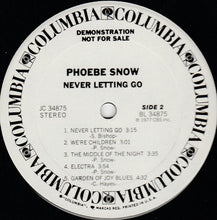 Load image into Gallery viewer, Phoebe Snow : Never Letting Go (LP, Album, Promo)