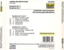 Load image into Gallery viewer, Beethoven* - The Cleveland Orchestra, Christoph von Dohnányi : Symphonies No. 5 & No. 7 (CD, Album)