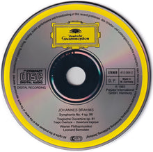 Charger l'image dans la galerie, Johannes Brahms - Wiener Philharmoniker • Leonard Bernstein : Symphonie No. 4 / Tragische Ouvertüre • Tragic Overture (CD, RE)