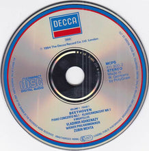 Load image into Gallery viewer, Beethoven* - Vladimir Ashkenazy, Wiener Philharmoniker, Zubin Mehta : Piano Concerto No.1 / 6 Bagatelles (CD, Album)
