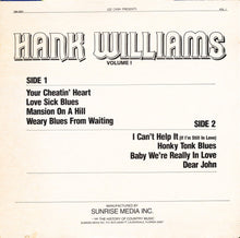 Laden Sie das Bild in den Galerie-Viewer, Hank Williams : History Of Country Music Volume I (LP, Comp)