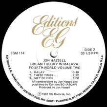 Load image into Gallery viewer, Jon Hassell : Dream Theory In Malaya (Fourth World Volume Two) (LP, Album)