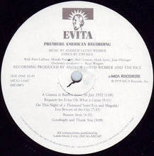 Load image into Gallery viewer, Andrew Lloyd Webber And Tim Rice : Evita: Premiere American Recording (2xLP, Album, Pin)