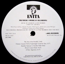 Load image into Gallery viewer, Andrew Lloyd Webber And Tim Rice : Evita: Premiere American Recording (2xLP, Album, Pin)