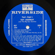 Load image into Gallery viewer, Nat Adderley And The Big Sax Section : That's Right! (LP, Album, Mono)