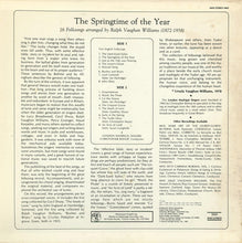 Charger l'image dans la galerie, Ralph Vaughan Williams / London Madrigal Singers / Christopher Bishop : The Spring Time Of The Year: 16 Folk Songs Arranged By Ralph Vaughan Williams (LP, RE)