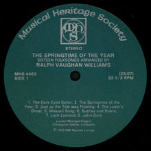 Charger l'image dans la galerie, Ralph Vaughan Williams / London Madrigal Singers / Christopher Bishop : The Spring Time Of The Year: 16 Folk Songs Arranged By Ralph Vaughan Williams (LP, RE)