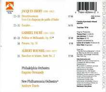 Load image into Gallery viewer, Ibert* / Fauré* / Roussel* - Philadelphia Orchestra*, Eugene Ormandy / New Philharmonia Orchestra, Andrew Davis : Divertissement - Escales / Pavane - Pélleas Et Mélisande / Bacchus Et Ariane (CD, Comp, RM)