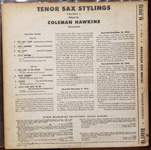 Load image into Gallery viewer, Coleman Hawkins : Tenor Sax Stylings, Vol. 1 (10", Comp)