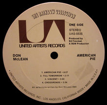 Load image into Gallery viewer, Don McLean : American Pie (LP, Album, Ter)