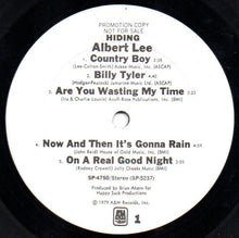 Laden Sie das Bild in den Galerie-Viewer, Albert Lee : Hiding (LP, Album, Promo, Mon)
