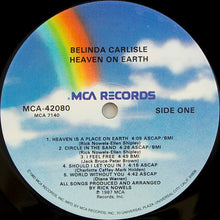 Load image into Gallery viewer, Belinda Carlisle : Heaven On Earth (LP, Album, Glo)