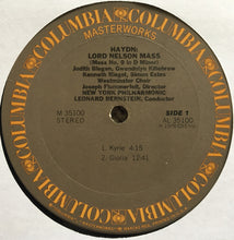 Charger l'image dans la galerie, Haydn* - Leonard Bernstein · New York Philharmonic, Blegen*, Killebrew*, Riegel*, Estes* ~ Westminster Choir* : Joseph Flummerfelt : Lord Nelson Mass (No. 9 In D Minor) (LP, Album)