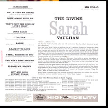 Load image into Gallery viewer, Sarah Vaughan : The Divine Sarah Vaughan (LP, Album, Mono)