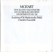 Load image into Gallery viewer, Mozart*, Academy Of St. Martin-in-the-Fields' Chamber Ensemble* : Eine Kleine Nachtmusik / Ein Musikalischer Spass / Divertimento KV 136 (CD, Album)