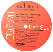 Load image into Gallery viewer, Van Cliburn : My Favorite Concertos (LP, Album, Comp)