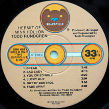 Laden Sie das Bild in den Galerie-Viewer, Todd Rundgren : Hermit Of Mink Hollow (LP, Album, Win)